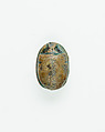 Scarab with Hathor-like Canaanite Goddess, Green glazed steatite