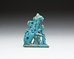Cat amulet, Faience