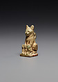 Amulet: Cat with 3 Kittens, Faience