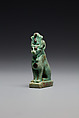 Lion(?) wearing an atef crown, Faience