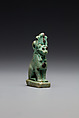 Lion(?) wearing an atef crown, Faience