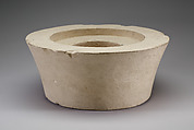 Lamp wick holder, Limestone, pottery