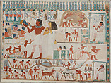 East Wall, South Side of Nakht's Offering Chapel, Norman de Garis Davies (1865–1941), Tempera on paper