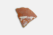 Decorated jar fragment, Pottery and ink, paint