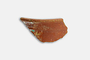Decorated jar fragment, Pottery and ink, paint