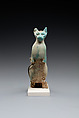Cat amulet, Faience