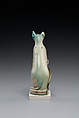 Cat amulet, Faience