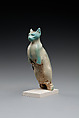 Cat amulet, Faience