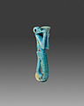 Amulet in the form of a serpent decan with raised arms, Faience