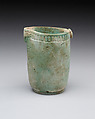 Jar with decorated rim, swivel, and knob, Faience