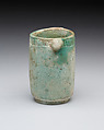Jar with decorated rim, swivel, and knob, Faience