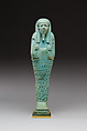 Shabti of Psamtikmeryptah, overseer of the royal fleet, Faience