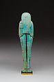 Shabti of Psamtikmeryptah, overseer of the royal fleet, Faience