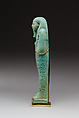 Shabti of Psamtikmeryptah, overseer of the royal fleet, Faience