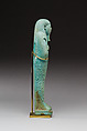 Shabti of Psamtikmeryptah, overseer of the royal fleet, Faience