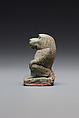 Amulet: Squatting Baboon, Faience