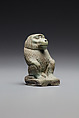 Amulet: Squatting Baboon, Faience
