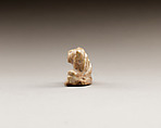 Figurine, lion, Yellow brown glazed earthenware