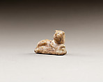 Figurine, lion, Yellow brown glazed earthenware