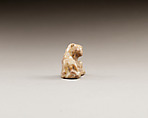 Figurine, lion, Yellow brown glazed earthenware