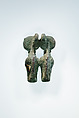 Double uraeus, Bronze, glass