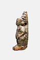 Amulet of the Dwarf Ptah with Isis on the Back, Faience, brown