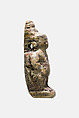 Amulet of the Dwarf Ptah with Isis on the Back, Faience, brown