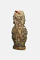 Amulet of the Dwarf Ptah with Isis on the Back, Faience, brown