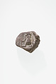 Sealing with a Standing Man Holding a Staff (?), Mud