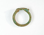 Ring, seated ape, Faience