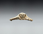 Lid fragment in form of a falcon's head, Faience