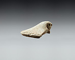 Lid fragment in form of a falcon's head, Faience