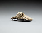 Lid fragment in form of a falcon's head, Faience