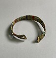 Beaded Armlet, Gold, carnelian, lapis lazuli, blue and green glass, faience on bronze or copper wire
