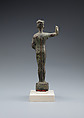 Min statuette, Cupreous metal, precious metal inlay