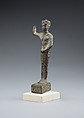 Min statuette, Cupreous metal, precious metal inlay