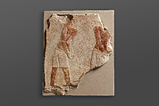 Relief of two mourners, Limestone, pigment