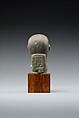 Head from the figure of an official, Fine-grained greenish-grey stone