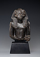 Upper Part of a Seated Statue of Pharaoh Senwosret III or Amenemhat III, Steatite or serpentinite