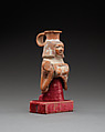 Upper Part of a Jar in the Shape of a Female Musician, Pottery, paint