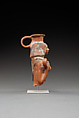 Upper Part of a Jar in the Shape of a Female Musician, Pottery, paint