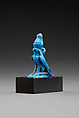 Horus amulet in the shape of a falcon with the double crown, Faience