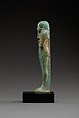 Shabti of the Overseer of the Fleet Hekaemsaf, Faience