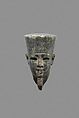 Head possibly from a figure of Amun-Min, Steatite