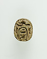 Scarab inscribed with the name Menkheperre, Steatite, traces of green glaze