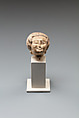 Head of a Male Figure, Limestone, paint
