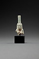 Upper part of a figure of Isis nursing Horus, Faience