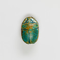 Scarab of Amenemhat III, Bright green glazed steatite