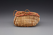 Basket, Palm leaves, grass, string, red dye