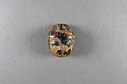 Scarab of Sheshonq I, Steatite, traces of green glaze